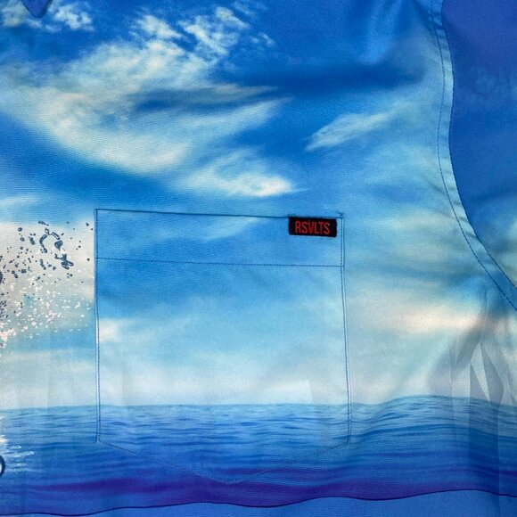 RSVLTS Shark Week Shirt Men's XL Button Down Up Discovery Channel All Over Print - Picture 3 of 11